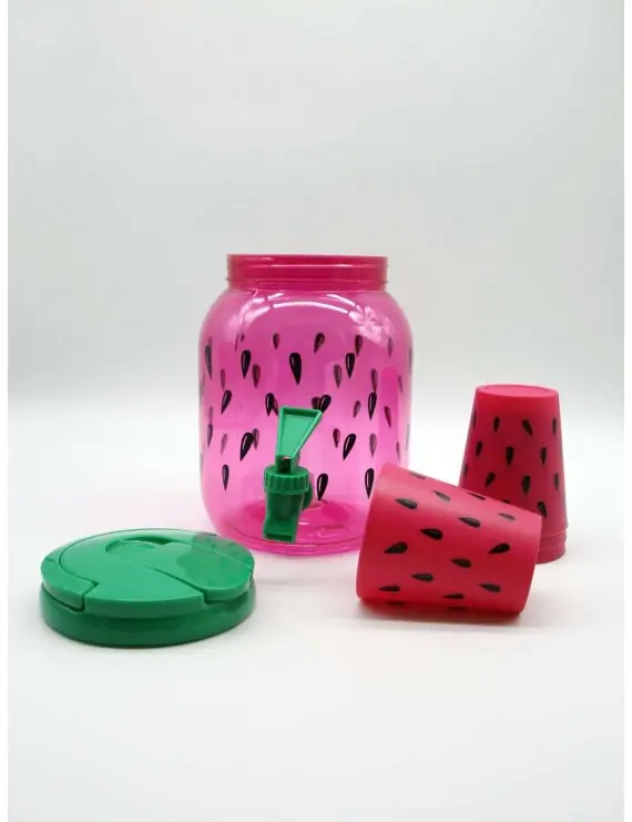  ديسبنسر للعصير + 4 اكواب للعصير ديزاين Watermelon 2.5 Liter