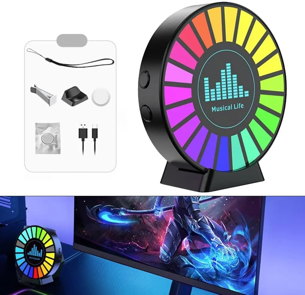  فواحه RGB إضاءة USB تتفاعل مع الموسيقى متعدده الاستخدام