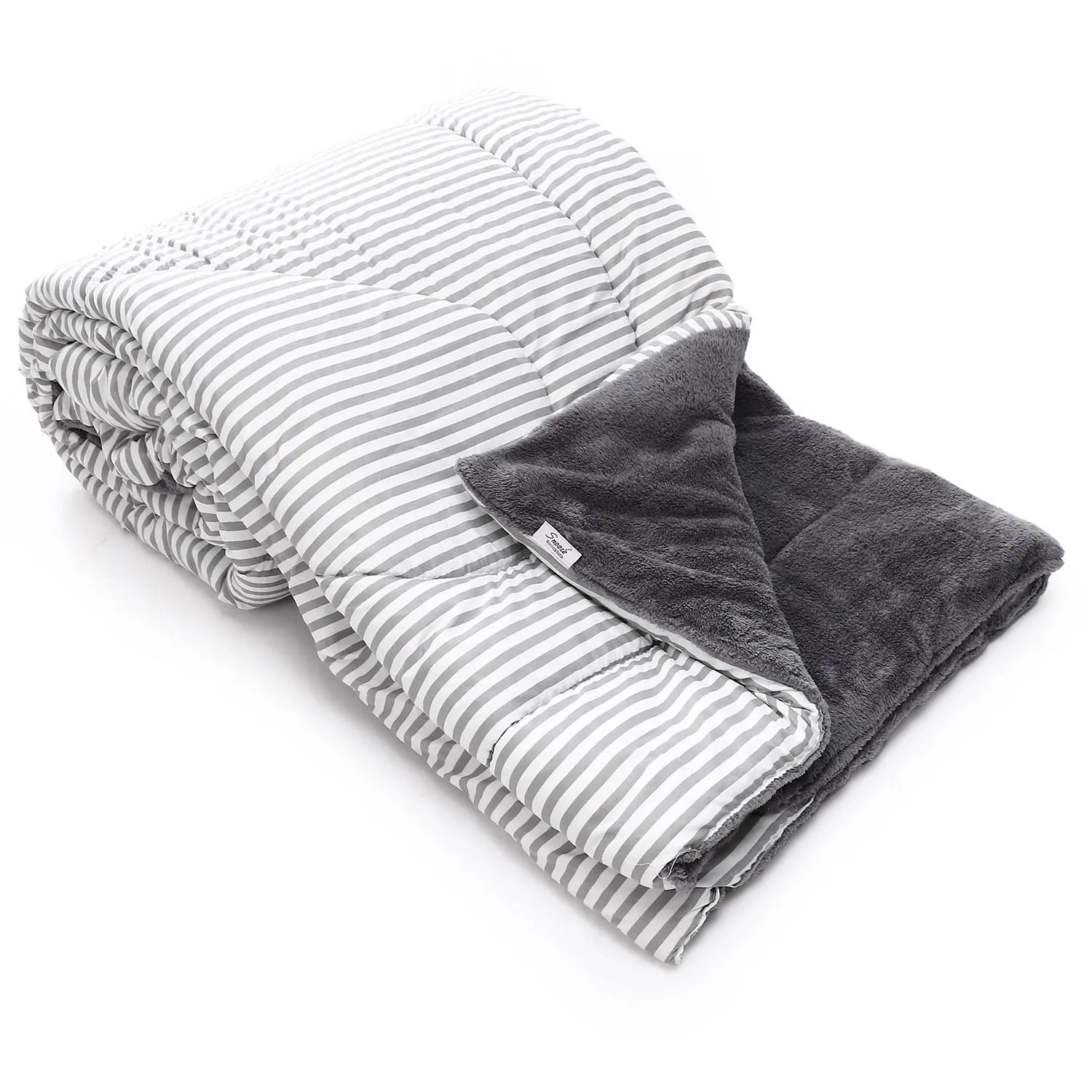  لحاف شتوي فرو دبل فيس Gray Striped 220*235cm