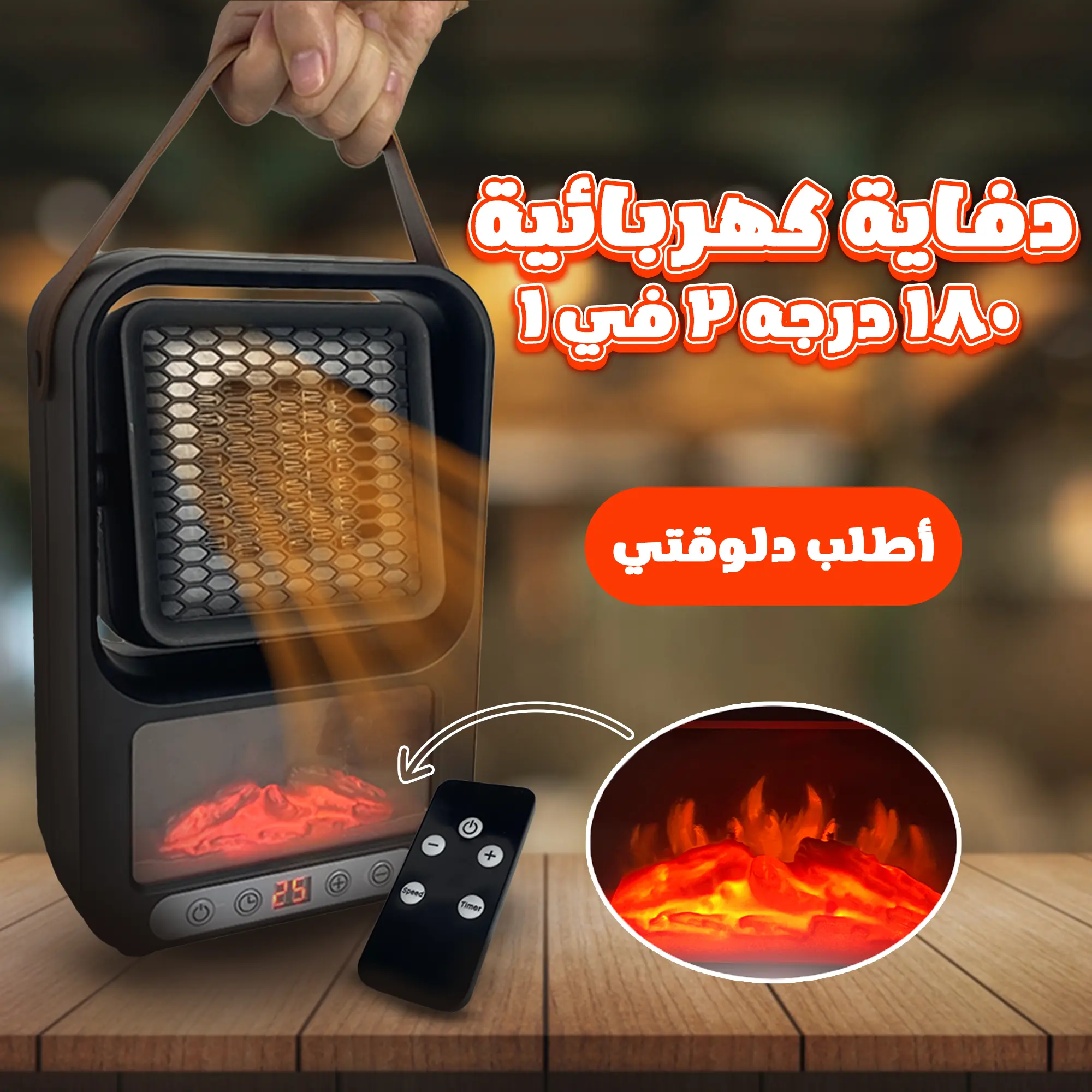  دفاية كهربائية 180 درجه 2 في 1